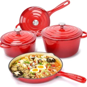 7-Piece Enameled Cast Iron Cookware Set