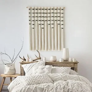 Macrame Wall Hanging 27"W x 31"L Boho Wall Decor