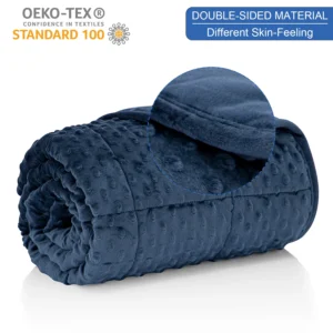 Navy Blue, Thick, All Season, Weighted Bed Blanket for Sofa, Single, Double, Soft Minky.
