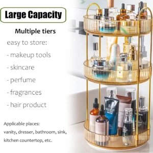 Rotating Makeup Organizer for Vanity, 3 Tier