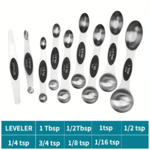 Stainless Steel, Double Headed Measuring Spoons, 9-piece Set