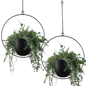 2 Pcs Hanging Planters for Indoor and Outdoor Plants with Hooks and Chains