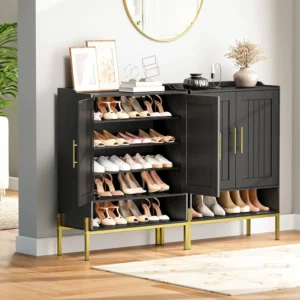 Shoe Cabinet, 5-Tier Shoe Storage Organizer with Doors